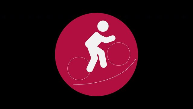 Pictograma de los Juegos Ol&iacute;mpicos en el centro con el deporte ciclismo BMX racing con alpha en un circulo rojo