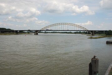 Bridge over the river Waal near Nijmegen, Netherlands