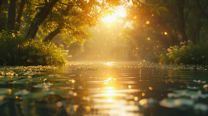 Background image of nature beautifully illuminated by the sun's rays.