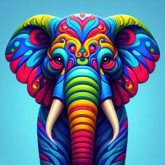 colorful elephant cartoon illustration
