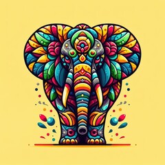 colorful elephant cartoon illustration
