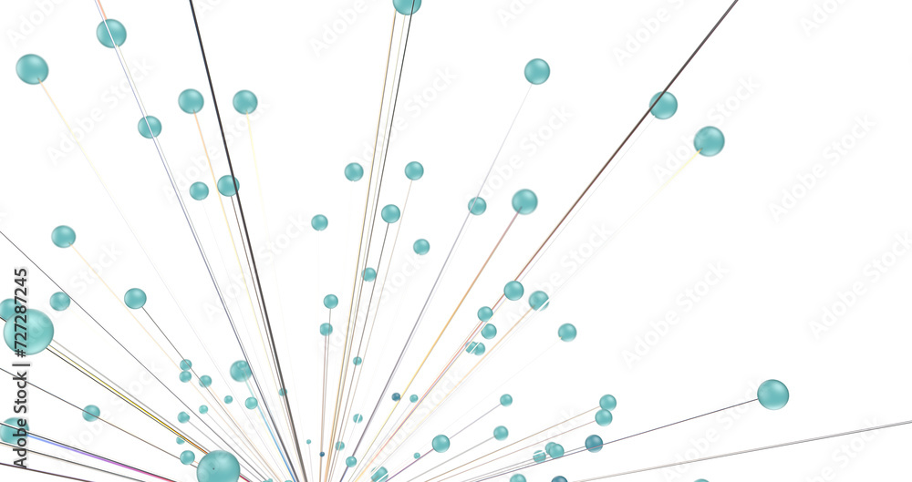 Poster Abstract polygonal space with connecting dots and lines. Dark background. Connection structure. 3d Widescreen