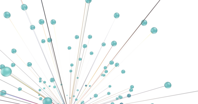 Abstract polygonal space with connecting dots and lines. Dark background. Connection structure. 3d Widescreen