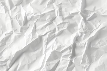 Crumpled white paper background with space for text.