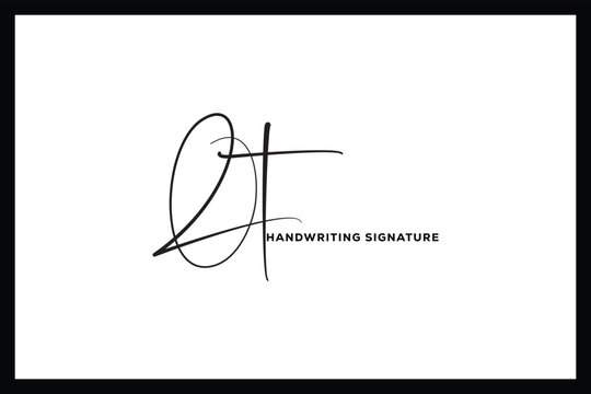 QT  initials Handwriting signature logo. QT Hand drawn Calligraphy lettering Vector. QT letter real estate, beauty, photography letter logo design.