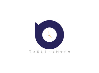 D Latter Clock logo. This logo can be used for watchmakers design