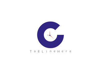 C Latter Clock logo. This logo can be used for watchmakers design