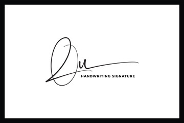 QU  initials Handwriting signature logo. QU Hand drawn Calligraphy lettering Vector. QU letter real estate, beauty, photography letter logo design.