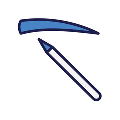 eyebrow pencil icon with white background vector stock illustration