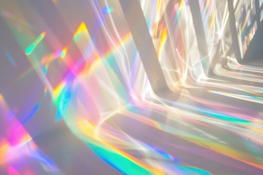 Rainbow light refraction overlay effect for photos and mockups.
