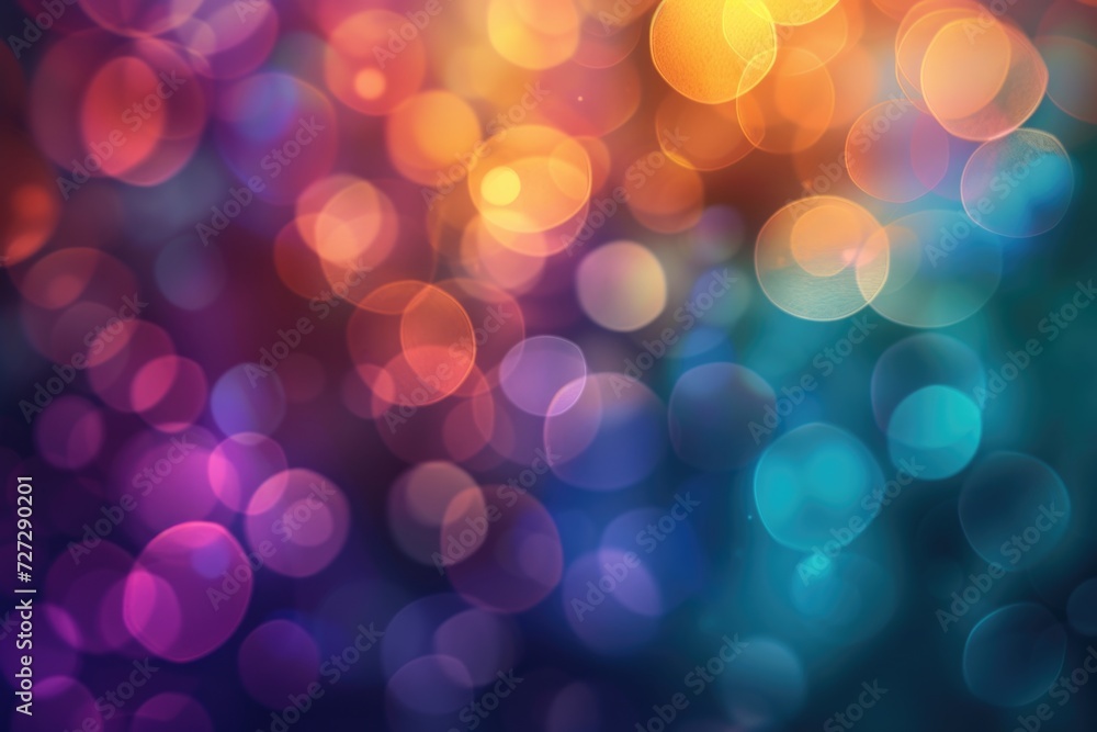 Poster blurred refraction light with bokeh overlay effect.