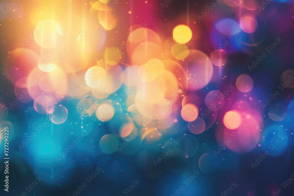 Wall mural blurred refraction light with bokeh overlay effect.