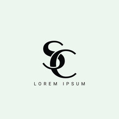 SC logo. S C design. White SC letter. SC SET, S C letter logo design. Initial letter SC linked circle uppercase monogram logo