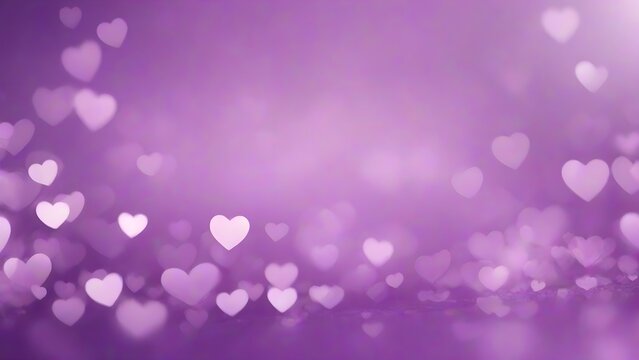 purple hearts bokeh background, valentines day background