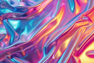 Fototapeta premium Holographic foil texture abstract colorful trendy background. Shiny backdrop