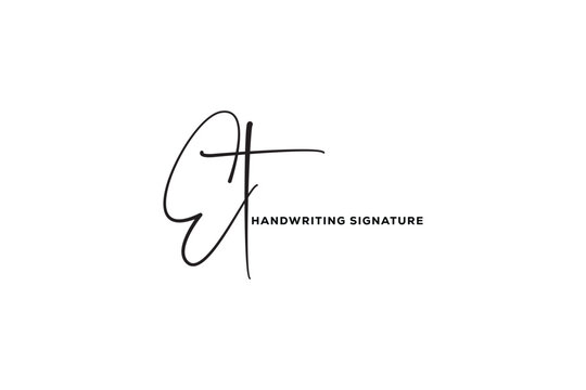 ET initials Handwriting signature logo. ET Hand drawn Calligraphy lettering Vector. ET letter real estate, beauty, photography letter logo design.