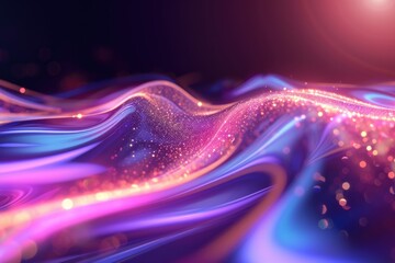 Holographic neon on a shiny background