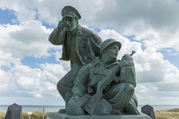 Statue militaires à Utah Beach