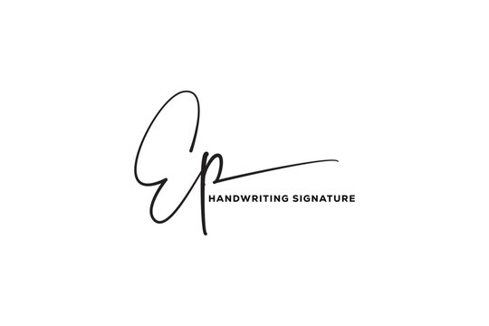 EP initials Handwriting signature logo. EP Hand drawn Calligraphy lettering Vector. EP letter real estate, beauty, photography letter logo design.