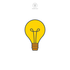 Light Bulb Icon symbol vector illustration isolated on white background