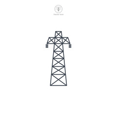 tower high voltage pylon power transmission Icon symbol vector illustration isolated on white background