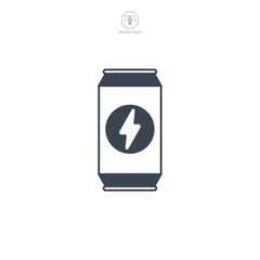 Energy Drink Can Icon symbol vector illustration isolated on white background
