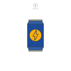 Energy Drink Can Icon symbol vector illustration isolated on white background