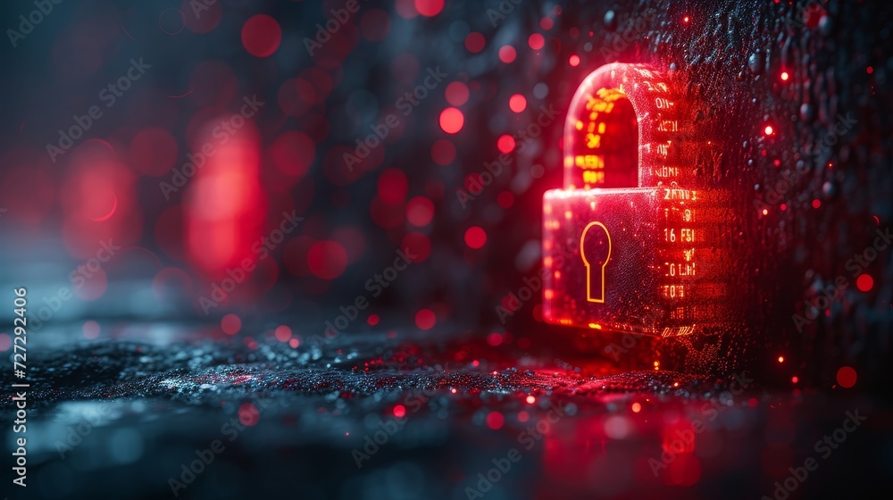 Fototapete Security security.Digital padlock icon, network data protection technology virtual dashboard. Online internet authorized access against cyber attack privacy business data.