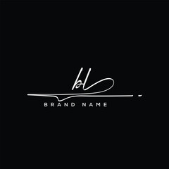 BL letter beauty handwriting vector logo. 