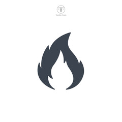Flame Fire Icon symbol vector illustration isolated on white background
