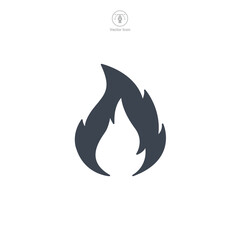 Flame Fire Icon symbol vector illustration isolated on white background