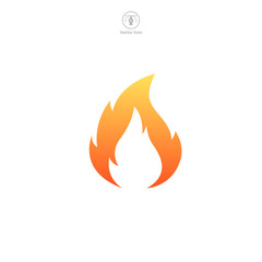 Flame Fire Icon symbol vector illustration isolated on white background