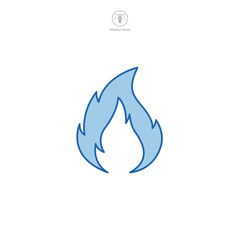 Flame Fire Icon symbol vector illustration isolated on white background