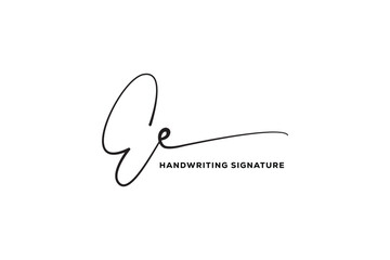 EE initials Handwriting signature logo. EE Hand drawn Calligraphy lettering Vector. EE letter real estate, beauty, photography letter logo design.