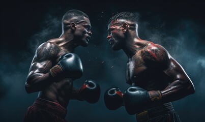 Fototapeta na wymiar Two Men With Boxing Gloves Standing Together