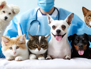 Pets at the veterinary clinic. Veterinary Day