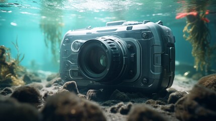 Camera Resting on a Sandy Beach