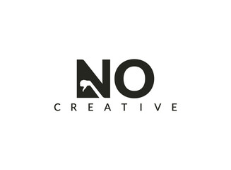 Alphabet Letters NO, ON Abstract Logo  