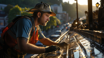 Charming Smiles: A Glimpse into Industrial Workers, Engineers, and Nature's Interplay Featuring Hats, Cowboys, and Safety, generative AI
