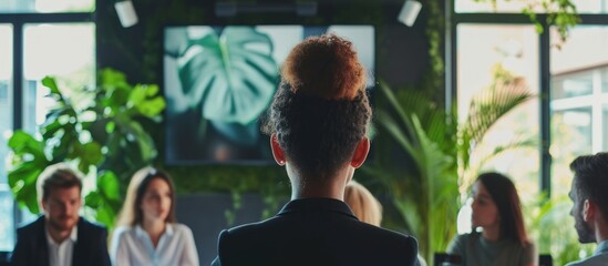 Corporate professionals collaborating in the office to develop a company project in the boardroom.