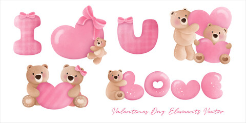 Cute valentine day vector element