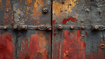 Close Up of a Rusted Metal Door With Rivets