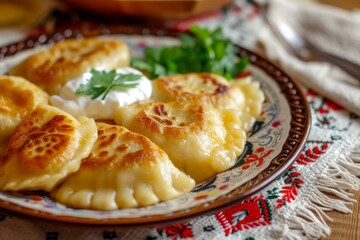 Traditional Pierogi Dish, Authentic Cuisine Concept