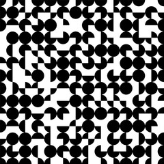 Black and white seamless circular pattern. Vector abstract background illustration. Vector Format	