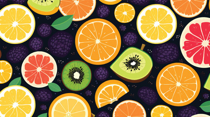 Attractive and delicious fruit pattern vector.