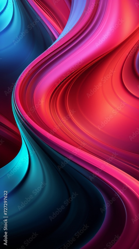 Poster colorful abstract background with wavy lines. generative ai.