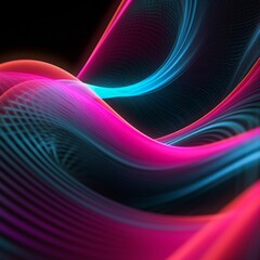 Computer Generated Image of a Light Wave. Generative AI.