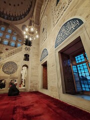 A view from inside the Fatih Mihrimah Sultan Mosque in Istanbul