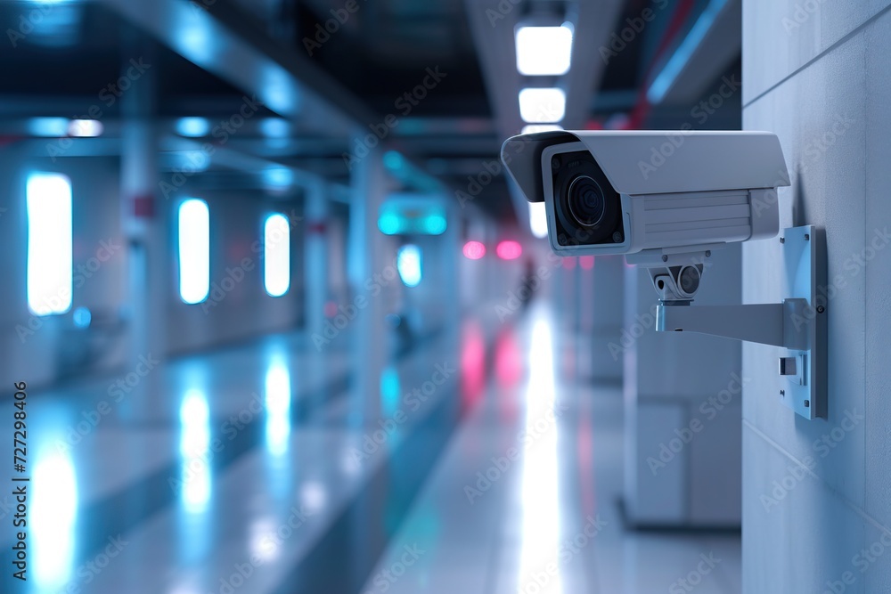 Aufkleber modern ip camera with infrared technology as security concept. generative ai