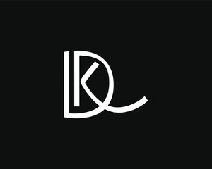 creative DK letter logo design template vector - obrazy, fototapety, plakaty